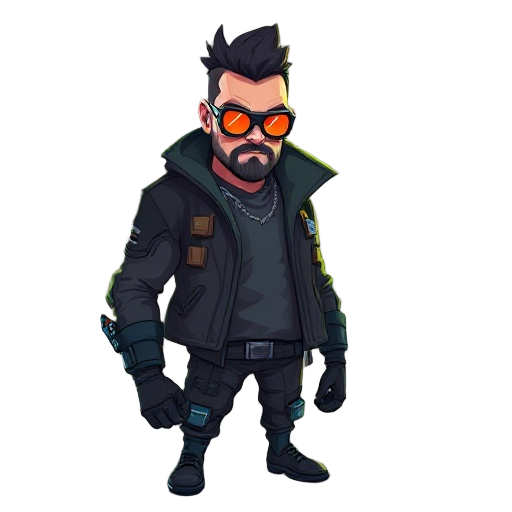 a man cyberpunk
