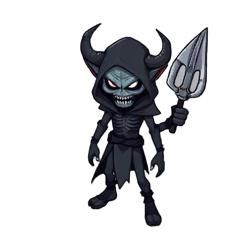 faça uma pixel de um bruxo encapuzado demoniaco 
