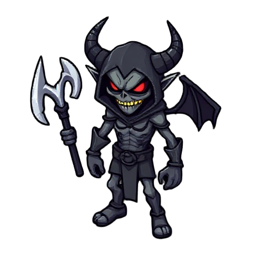 faça uma pixel de um bruxo encapuzado demoniaco 