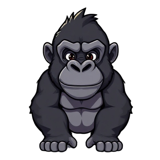 realistic pixel gorilla idle pose