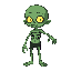 undead character 2d, green skin, 48x64 pixels