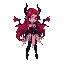 lady vermelijya, conhecida como a rosa de sangue, é uma poderosa e enigmática feiticeira pixelada, com estética gótica sombria e traços marcantes de nobreza e crueldade. seus cabelos são longos, ondul