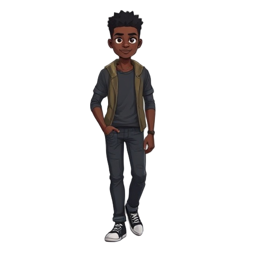 cool young black guy walking 