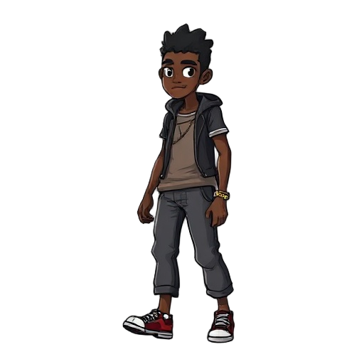 cool young black nomad walking 