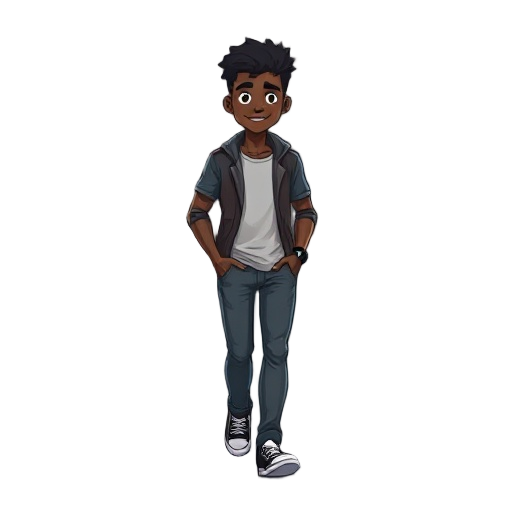 cool young black guy walking 