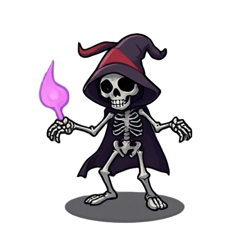 i want you to create an icon that represents a necromancer skill that summons a skeleton mage.