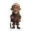 old beggar on the street, with the typical appearance of a refugee suffering from hunger,pixel