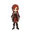 red haired female in a medieval setting.