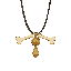 necklace made of bones with a gold pendant