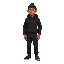 orange skin man wearing a beanie and a black tracksuit