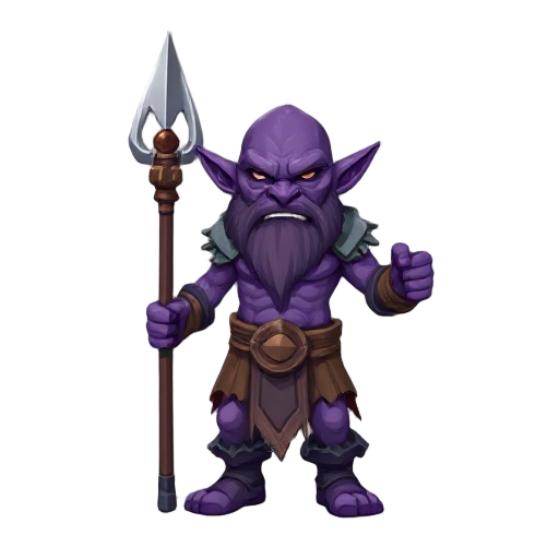 purple orc shaman with spear