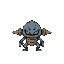 8 bit enemy that has two main spikes on the sides, it will attack the character from the flanks moving on the x axis