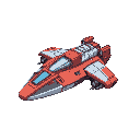 side view spaceship with color the same as gundam