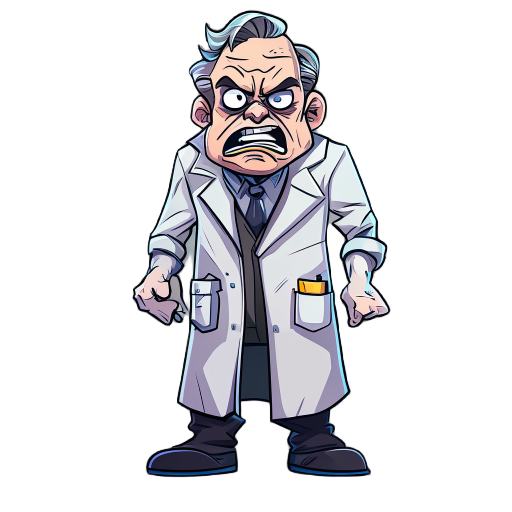 an armed scientist with a grim expression in a tense style conveying terror
