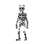 a slow walking skeleton in snes like graphics