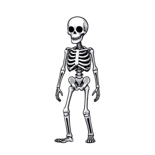 a slow walking skeleton in snes like graphics