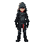 cyberpunk assasin boy, wiyh hood 