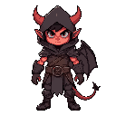 devil warrior, with hood