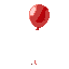 red baloon floating with air