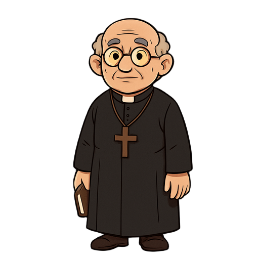 old spanish priest of 1890 year