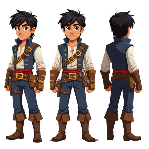 spanish bandit with black hair