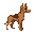 side view of a dog, wachtelhund type, color brown, 2-3 years old, idle position facing right