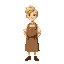 harvest moon, blonde male, beige shirt, tan apron 