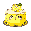 lemon cake with anime eyes, and blush