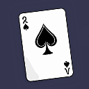 a 2 of spades playing card with a modern design and straight edges, two dimensional