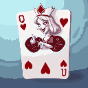 a queen of hearts playing card