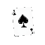 a 3 of spades playing card with a modern design and straight edges, two dimensional