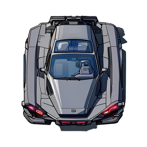 car cyberpunkk top-down style 