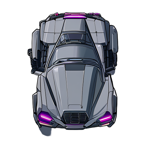 car cyberpunkk top-down style 
