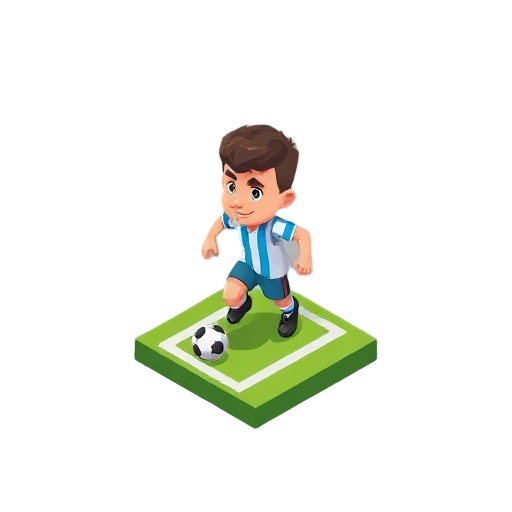 pixel isometric soccer player 