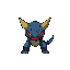 pixel enemy with front-side turned similar to a pokemon oponent in battle scene