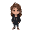 me 17 years old with long brown curling hair and a black hoodie