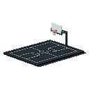 black basketball court full court two baskets only 