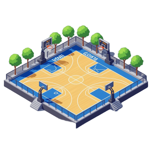 full court basketball court outside asphalt 