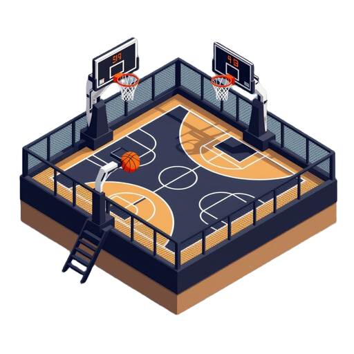 black basketball court 