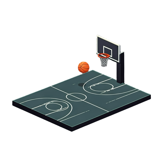black basketball court full court two baskets only 