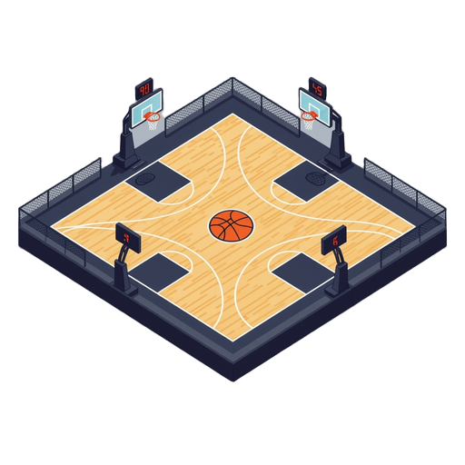 black basketball court 