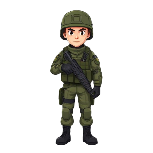 soldier facing the camera