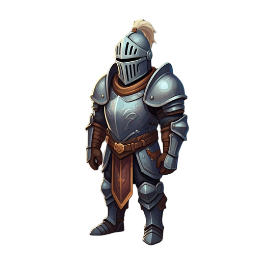 fantasy knight, hand painted style, isometric similar to albion online