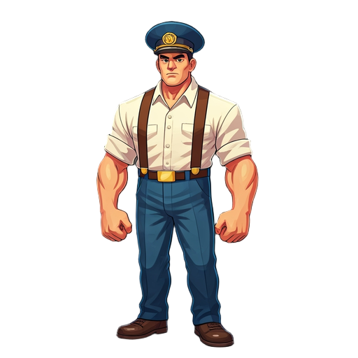 "crie um npc animado para um palco de jogo de luta no m.u.g.e.n, inspirado nos visuais da cps-2 (capcom play system 2). o npc deve ser um personagem secundário que interage com o cenário, como um espe