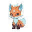 a little spirit creature, fox face, blue white glow, idle pose