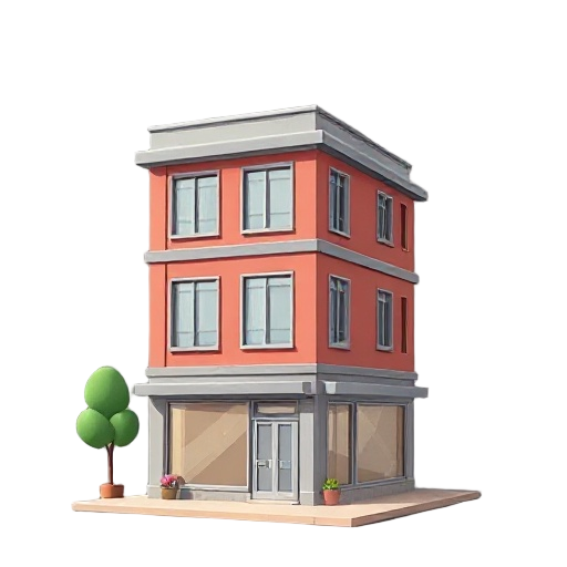 a four story 1950s office building