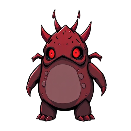 saurons tower, blobfish style in dark red and black