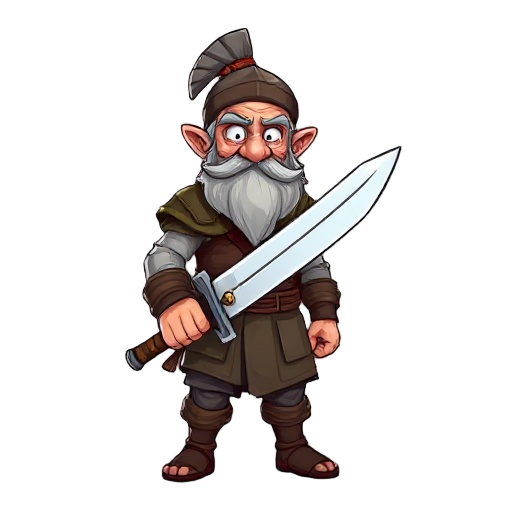 old warrior holding his sword pixel