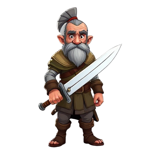 old warrior holding his sword