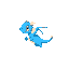 cute small blue and white dragon flying icon 